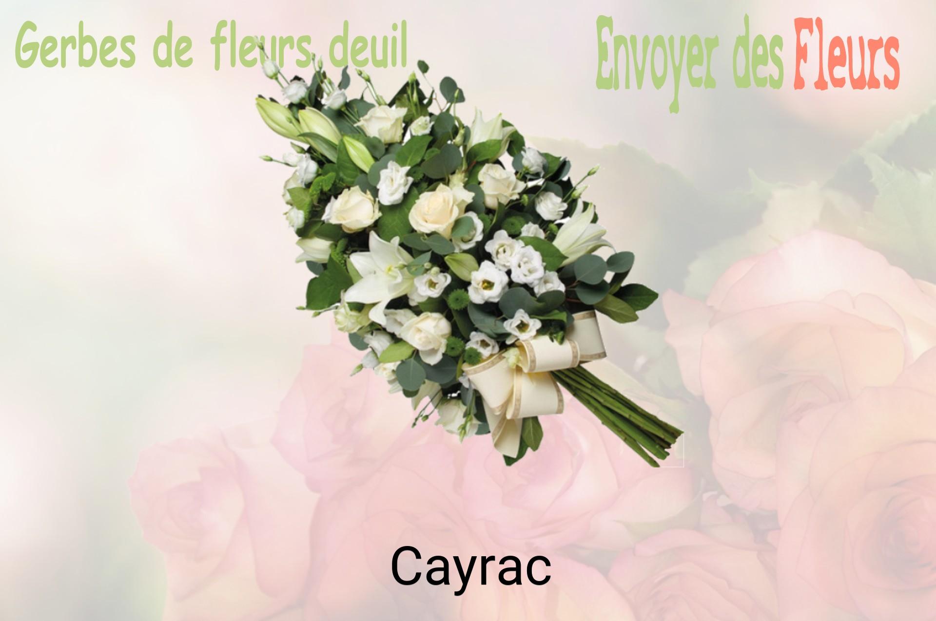 Gerbe de fleurs de deuil livrée à Cayrac